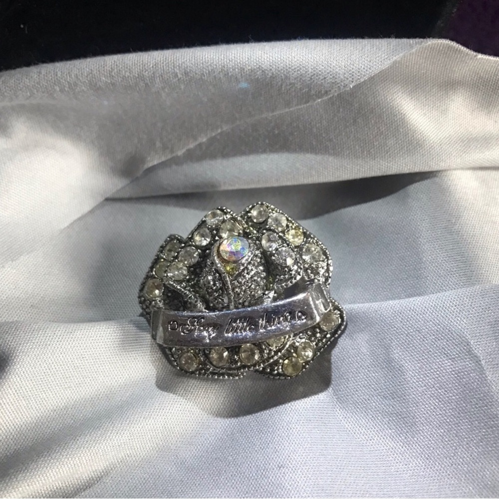 Victorias Secret Silver Crystal Flower Pin, Brooch